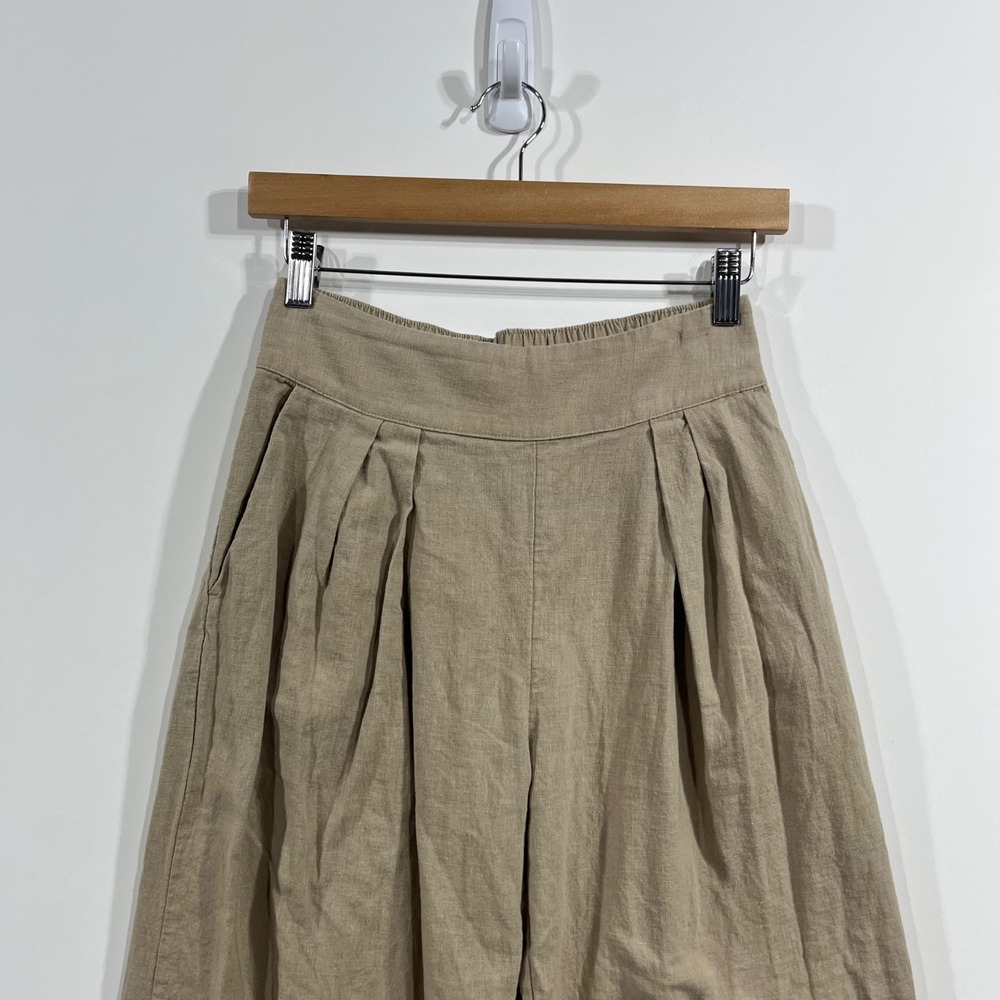Abercrombie Fitch Linen Blend Wide Leg Coastal Pants Womens XS Old Money Resort - Picture 4 of 14